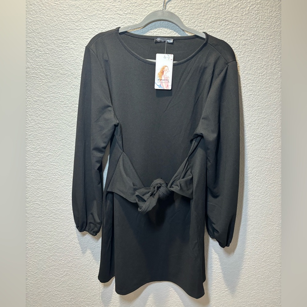 Long Sleeve Black Cocktail Dress